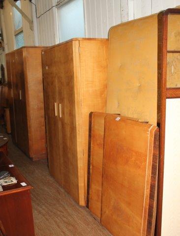 Art Deco bleached walnut bedroom suite